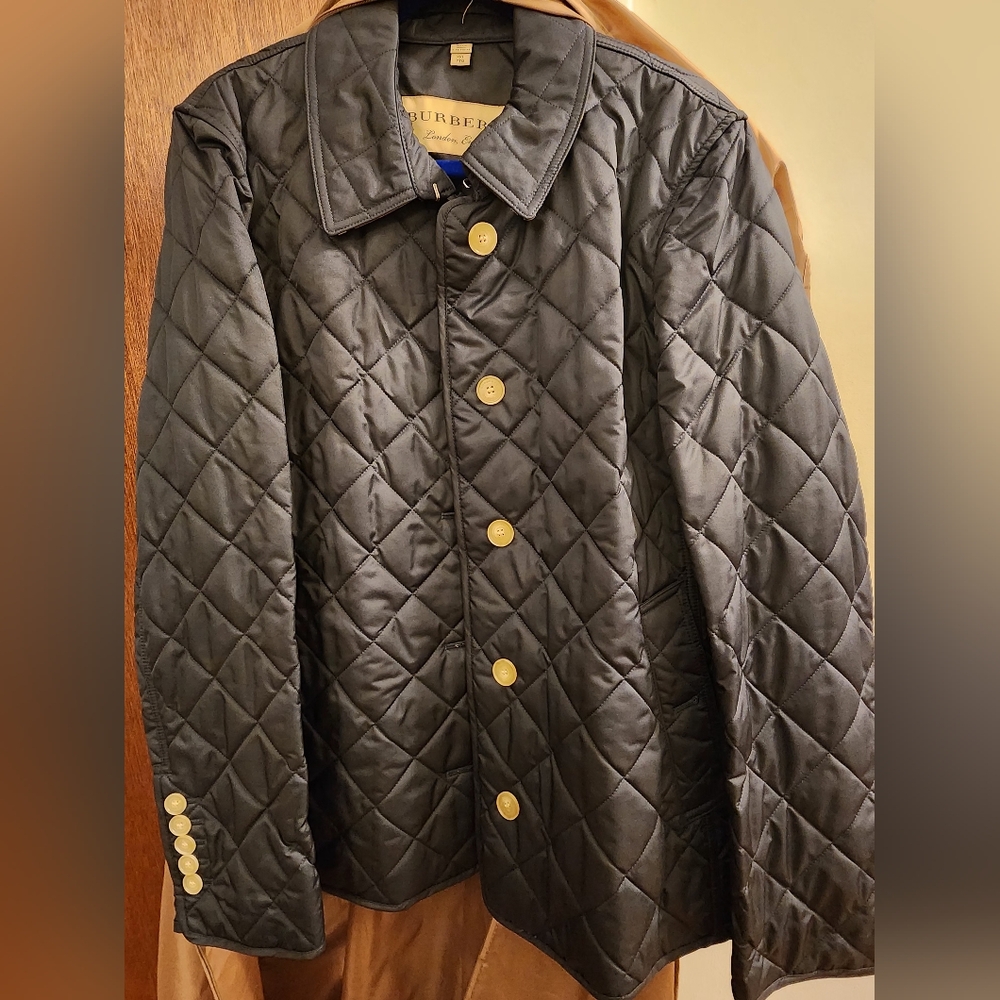 COPY - Burberry Women's blue quilted jacket coat xxl